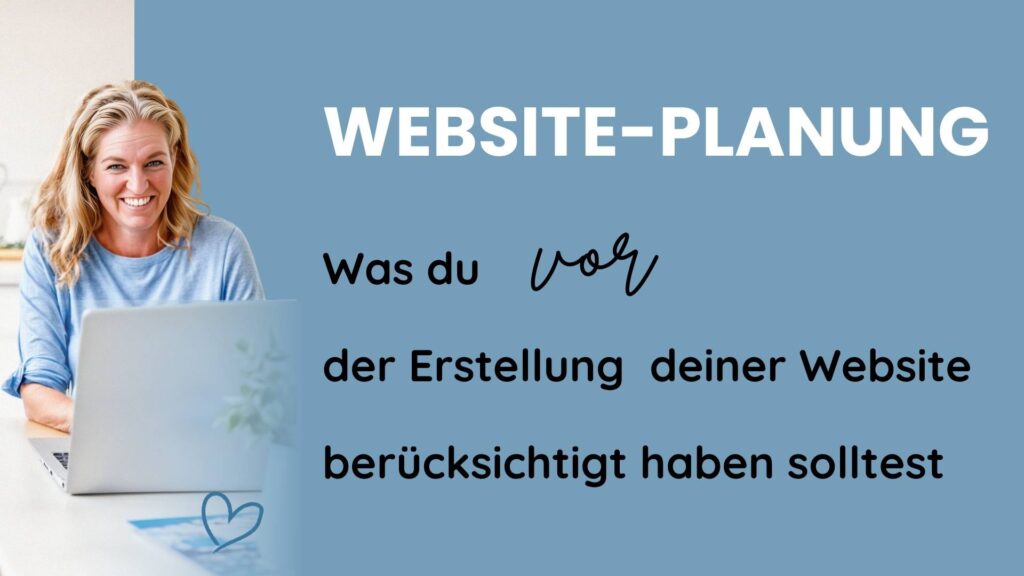 Beitragsbild für den Blogbeitrag über die Website Planung mit Barbara von HerzSeiten auf der linken Seite